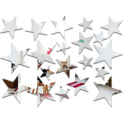 IRISFR Lntyq 20 Pièces Star Forme Miroir Autocollants Forme Étoilée Miroir Autocollants Mural Etoile Acrylique Wall Stickers Étanche Mirrord Stickers Pour Muraux Salon Chambre Décor Tv Fond Décoration– Argen - Publicité IRISFR Lntyq 20 Pièces Star Forme Miroir Autocollants Forme Étoilée Miroir Autocollants Mural Etoile Acrylique Wall Stickers Étanche Mirrord Stickers Pour Muraux Salon Chambre Décor Tv Fond Décoration– Argen - Publicité