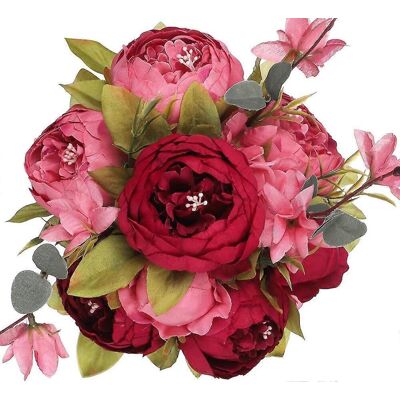 LEDE Pivoines Artificielles, Fleurs De Soie, Style Vintage, Compositions Florales Pour La Maison - Publicité LEDE Pivoines Artificielles, Fleurs De Soie, Style Vintage, Compositions Florales Pour La Maison - Publicité