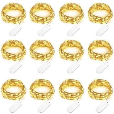 ABYSSE Lot De 12 Guirlande Lumineuse À Piles (inclus) 2m 20 Led Guirlande En Fil Cuivre Blanc Chaud Pour La Décoration De Noël, Mariage,soirées, Costume (livré Avec 6 Piles De Rechange) - Publicité ABYSSE Lot De 12 Guirlande Lumineuse À Piles (inclus) 2m 20 Led Guirlande En Fil Cuivre Blanc Chaud Pour La Décoration De Noël, Mariage,soirées, Costume (livré Avec 6 Piles De Rechange) - Publicité