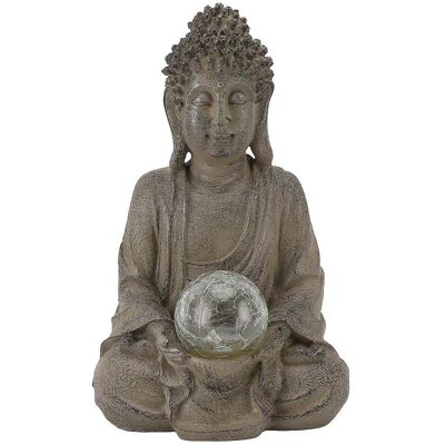 FLAMMKRAFT Statue De Bouddha En Résine, Sculpture De Bouddha Avec Lampe Pour Décoration Extérieure De Jardin Ou D'Intérieur - Publicité FLAMMKRAFT Statue De Bouddha En Résine, Sculpture De Bouddha Avec Lampe Pour Décoration Extérieure De Jardin Ou D'Intérieur - Publicité