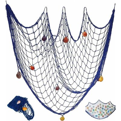OEM Filet De Pêche Décoratif Avec Coquilles Filet De Pêche Décor Pour Décoration Murale De Fête 78 X 39 Pouces Bleu - Publicité OEM Filet De Pêche Décoratif Avec Coquilles Filet De Pêche Décor Pour Décoration Murale De Fête 78 X 39 Pouces Bleu - Publicité