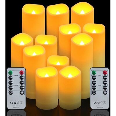 Scotch Lot De 12 Bougies À Led ,bougies À Piles À Led Bougies Pilier Avec Télécommande Et Minuteur Flamme Vacillante Decoration Noël - Publicité Scotch Lot De 12 Bougies À Led ,bougies À Piles À Led Bougies Pilier Avec Télécommande Et Minuteur Flamme Vacillante Decoration Noël - Publicité
