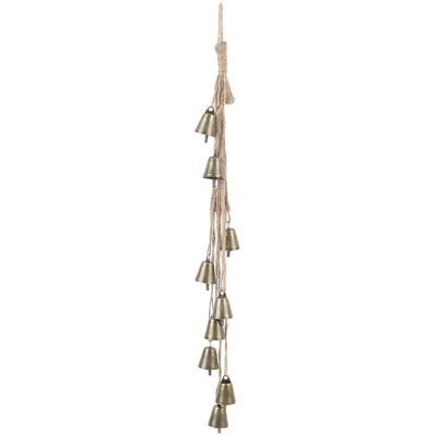 FLAMMKRAFT Clochette Décorative De Noël Vintage En Métal Et Corde De Chanvre Inaltérable, En Cuivre, Pour Pendentif Extérieur Ou Intérieur. Publicité FLAMMKRAFT Clochette Décorative De Noël Vintage En Métal Et Corde De Chanvre Inaltérable, En Cuivre, Pour Pendentif Extérieur Ou Intérieur. Publicité