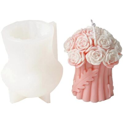 ALLAUVE Moule À Bougie En Silicone Motif Bouquet De Fleurs, Pour La Fabrication De Bougies Parfumées Maison, En Résine De Gypse Et Savon. Publicité ALLAUVE Moule À Bougie En Silicone Motif Bouquet De Fleurs, Pour La Fabrication De Bougies Parfumées Maison, En Résine De Gypse Et Savon. Publicité