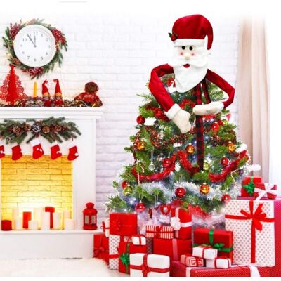 Melissa Arbre De Noël Topper Avec Père Noël Decoration Cimier De Sapin De Noël En Tissu Chapeau D'Arbre De Noël Cime D'Arbre De Noël Decoration Arbre De Noël Pour Fête De Noël, Décoration D'Intérieur - Publicité Melissa Arbre De Noël Topper Avec Père Noël Decoration Cimier De Sapin De Noël En Tissu Chapeau D'Arbre De Noël Cime D'Arbre De Noël Decoration Arbre De Noël Pour Fête De Noël, Décoration D'Intérieur - Publicité