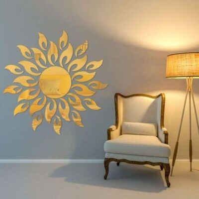 OEM Autocollant Mural Miroir 3d Tournesol, Autocollant Mural Motif Soleil, Fleur Ronde, Tournesol, Acrylique Amovible (or) - Publicité OEM Autocollant Mural Miroir 3d Tournesol, Autocollant Mural Motif Soleil, Fleur Ronde, Tournesol, Acrylique Amovible (or) - Publicité