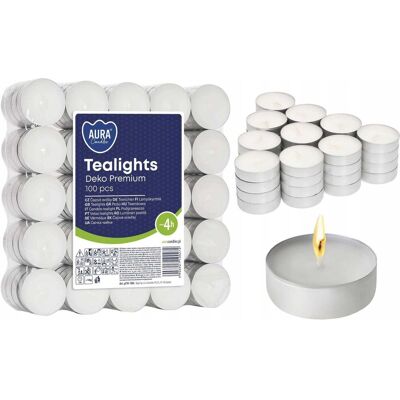 OEM Aura Bougies Chauffe-plat Deko Premium 4h 100 Pcs Pf10-100s - Publicité OEM Aura Bougies Chauffe-plat Deko Premium 4h 100 Pcs Pf10-100s - Publicité