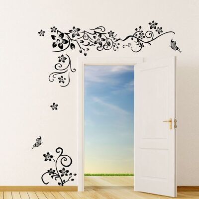 PELTOR Jeffergarden Autocollant Mural En Pvc, Vigne De Fleur Noire, Décalcomanie D'Art En Vinyle, Décor De Salon Et De Chambre À Coucher Amovible - Publicité PELTOR Jeffergarden Autocollant Mural En Pvc, Vigne De Fleur Noire, Décalcomanie D'Art En Vinyle, Décor De Salon Et De Chambre À Coucher Amovible - Publicité
