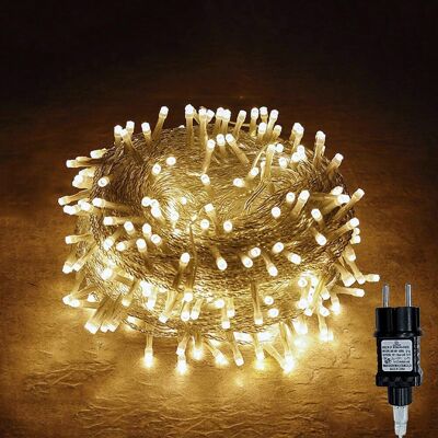 BALTERLEY Guirlande Lumineuse 300led 35m - Fonctionne Avec Prise Pour L'Extérieur Et L'Intérieur - Pour Mariage, Noël, Fête, Blanc Chaud (blanc Chaud, 300led) - Publicité BALTERLEY Guirlande Lumineuse 300led 35m - Fonctionne Avec Prise Pour L'Extérieur Et L'Intérieur - Pour Mariage, Noël, Fête, Blanc Chaud (blanc Chaud, 300led) - Publicité