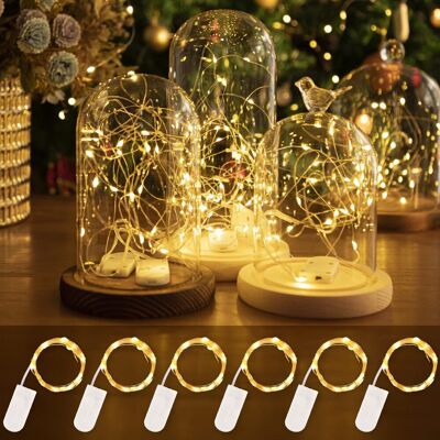 OEM Lot De 6 Guirlandes Lumineuses Led 2,1m 20 Leds Blanc Chaud, Guirlande Led À Piles, Étanche, Mini Guirlande Pour Bouteille, Chambre, Noël, Mariage, Fête, Jardin, Pot Mason, Maison - Publicité OEM Lot De 6 Guirlandes Lumineuses Led 2,1m 20 Leds Blanc Chaud, Guirlande Led À Piles, Étanche, Mini Guirlande Pour Bouteille, Chambre, Noël, Mariage, Fête, Jardin, Pot Mason, Maison - Publicité
