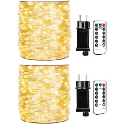 NALOOKAMIC Guirlandes Lumineuses Led 30m (2 X 30m), 400 Leds Blanc Chaud, Fil De Cuivre Argenté, Étanches Avec Télécommande – Décoration Extérieure/intérieure Pour Noël, Terrasse, Jardin, Plantes - Publicité NALOOKAMIC Guirlandes Lumineuses Led 30m (2 X 30m), 400 Leds Blanc Chaud, Fil De Cuivre Argenté, Étanches Avec Télécommande – Décoration Extérieure/intérieure Pour Noël, Terrasse, Jardin, Plantes - Publicité