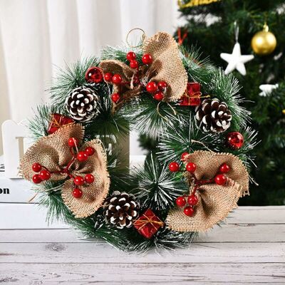 Melissa Guirlande De Noël, Décoration Murale De Vitrine À Suspendre Pour Porte D'Hiver 12,6" Avec Pommes De Pin, Grappes De Baies - Publicité Melissa Guirlande De Noël, Décoration Murale De Vitrine À Suspendre Pour Porte D'Hiver 12,6" Avec Pommes De Pin, Grappes De Baies - Publicité