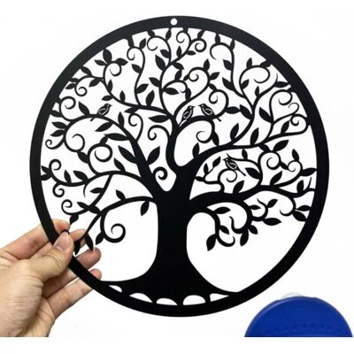 SCORPIO Arbre De Vie En Métal Décoration Murale Silhouette Art Pour Cadeau Intérieur Cadeau Extérieur Jardin Maison Décoration (noir, 28x28cm) - Publicité SCORPIO Arbre De Vie En Métal Décoration Murale Silhouette Art Pour Cadeau Intérieur Cadeau Extérieur Jardin Maison Décoration (noir, 28x28cm) - Publicité