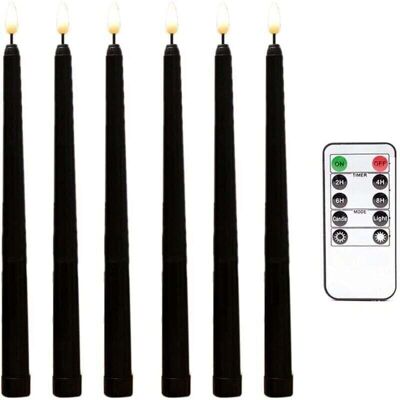 OEM 6 Pièces Séries Bougies Coniques Noires Sans Flamme Scintillantes Avec Minuterie À Distance À 10 Touches, Xu, Bougies De Fenêtre De Chandeliers À Led À Piles --crezuo - Publicité OEM 6 Pièces Séries Bougies Coniques Noires Sans Flamme Scintillantes Avec Minuterie À Distance À 10 Touches, Xu, Bougies De Fenêtre De Chandeliers À Led À Piles --crezuo - Publicité