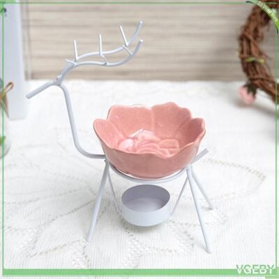 OEM Four D'Aromathérapie - Fafeicy - Modèle Cerf - Acier Inoxydable & Céramique - Plateau Rose/blanc - Brûleur Huile & Bougeoir - Publicité OEM Four D'Aromathérapie - Fafeicy - Modèle Cerf - Acier Inoxydable & Céramique - Plateau Rose/blanc - Brûleur Huile & Bougeoir - Publicité