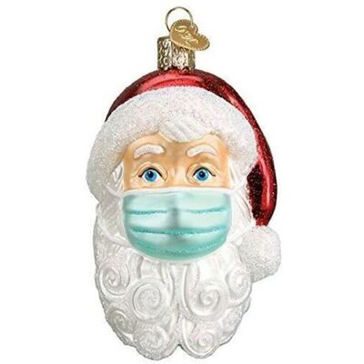 BRINSEA Père Noël Avec Masque Facial En Verre Soufflé 2021 Ornements De Noël Uniques Pour Les Décorations D'Arbres De Noël - Publicité BRINSEA Père Noël Avec Masque Facial En Verre Soufflé 2021 Ornements De Noël Uniques Pour Les Décorations D'Arbres De Noël - Publicité