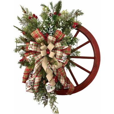 MOXIE Guirlande Avant De Noël, Couronne De Roue De Noël, Guirlande De Noël À Suspendre, Couronne De Baies D'Arbre À Épingles Vintage Porte D'Entrée Décorative Couronne De Noël - Publicité MOXIE Guirlande Avant De Noël, Couronne De Roue De Noël, Guirlande De Noël À Suspendre, Couronne De Baies D'Arbre À Épingles Vintage Porte D'Entrée Décorative Couronne De Noël - Publicité
