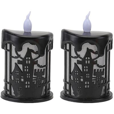 FATRD Lot De 2 Bougies Lumineuses Pour Décorations D'Halloween - Publicité FATRD Lot De 2 Bougies Lumineuses Pour Décorations D'Halloween - Publicité