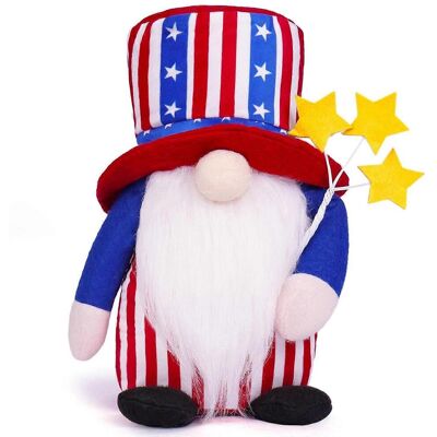 FLAMMKRAFT Décoration Patriotique Du 4 Juillet : Gnome En Tissu, Poupée Naine Pour La Fête De L'Indépendance, Pour Le Salon Ou Le Bureau. Publicité FLAMMKRAFT Décoration Patriotique Du 4 Juillet : Gnome En Tissu, Poupée Naine Pour La Fête De L'Indépendance, Pour Le Salon Ou Le Bureau. Publicité
