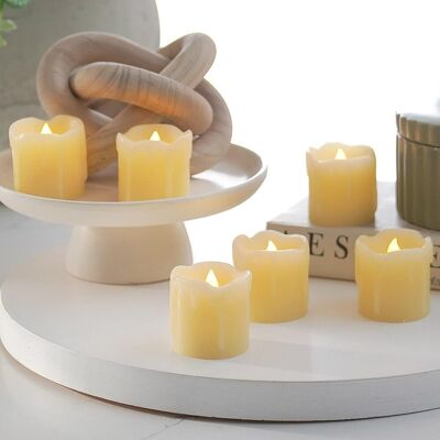 OEM Lot De 6 Bougies Chauffe-plat Led Effet Flamme Vacillante En Cire Véritable Lumière Blanche Chaude Piles Incluses Décoration Intérieure - Publicité OEM Lot De 6 Bougies Chauffe-plat Led Effet Flamme Vacillante En Cire Véritable Lumière Blanche Chaude Piles Incluses Décoration Intérieure - Publicité