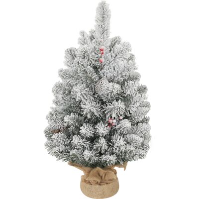 ARRIGONI Petit Sapin De Noel 60 Cm Avec 72 Branches Enneigees Pommes De Pin Et Baies - Publicité ARRIGONI Petit Sapin De Noel 60 Cm Avec 72 Branches Enneigees Pommes De Pin Et Baies - Publicité