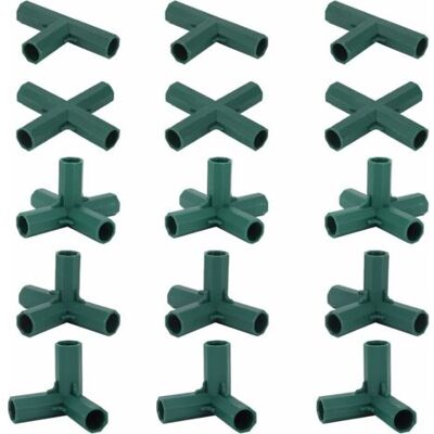 ABYSSE Lot De 15 Connecteurs De Cadre De Serre – 4 Types D'Angle Pour Tubes De 16 Mm – Fixation Stable Pour Structures De Jardinage - Publicité ABYSSE Lot De 15 Connecteurs De Cadre De Serre – 4 Types D'Angle Pour Tubes De 16 Mm – Fixation Stable Pour Structures De Jardinage - Publicité