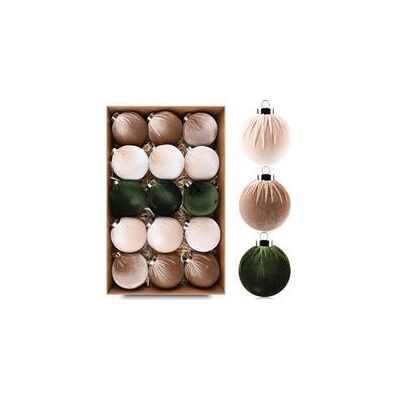 OEM Boules De Noël En Velours Incassables - Lot De 15 Décorations De Noël - Multicolore, Vert, Marron, Neutre, 80 Mm - Crezuo - Publicité OEM Boules De Noël En Velours Incassables - Lot De 15 Décorations De Noël - Multicolore, Vert, Marron, Neutre, 80 Mm - Crezuo - Publicité