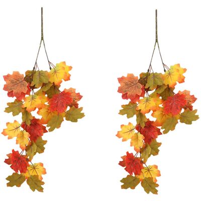 BRINSEA 2pcs Halloween Fausses Fleurs, Accessoires De Fleurs De Simulation, Fleurs En Plastique De Mariage À La Maison Et À L'Extérieur(feuille D'Érable À Deux Fourches) - Publicité BRINSEA 2pcs Halloween Fausses Fleurs, Accessoires De Fleurs De Simulation, Fleurs En Plastique De Mariage À La Maison Et À L'Extérieur(feuille D'Érable À Deux Fourches) - Publicité