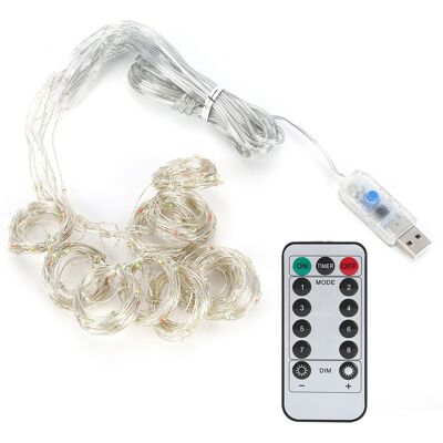 MCKENSA Guirlande Lumineuse 3x3m 300 Led En Fil De Cuivre Usb Avec Télécommande, Idéale Pour La Décoration De Rideaux, Fêtes Et Mariages, Blanc Chaud - Publicité MCKENSA Guirlande Lumineuse 3x3m 300 Led En Fil De Cuivre Usb Avec Télécommande, Idéale Pour La Décoration De Rideaux, Fêtes Et Mariages, Blanc Chaud - Publicité