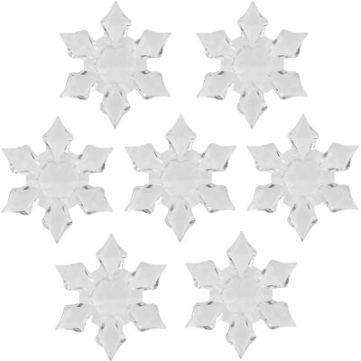 MCKENSA Lot De 60 Décorations De Noël En Acrylique En Forme De Flocons De Neige De 4,5 Cm, À Suspendre Pour La Maison, Les Fêtes Et Les Mariages. Publicité MCKENSA Lot De 60 Décorations De Noël En Acrylique En Forme De Flocons De Neige De 4,5 Cm, À Suspendre Pour La Maison, Les Fêtes Et Les Mariages. Publicité