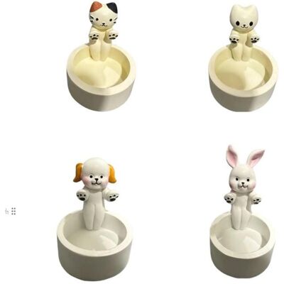 Cellfast Bougeoirs Bougeoirs Animaux Mignons - Objets Décoratifs En Résine - Lot De Quatre - Publicité Cellfast Bougeoirs Bougeoirs Animaux Mignons - Objets Décoratifs En Résine - Lot De Quatre - Publicité