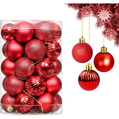 Melissa Boules De Noël Rouge, 34 Pièces Noel Decoration Sapin Boules Ornements Rouge Décoratifs Pendentifs, Objets De Décoration De Noël Suspension Pour Deco Sapin, Guirlande Noel - Publicité Melissa Boules De Noël Rouge, 34 Pièces Noel Decoration Sapin Boules Ornements Rouge Décoratifs Pendentifs, Objets De Décoration De Noël Suspension Pour Deco Sapin, Guirlande Noel - Publicité