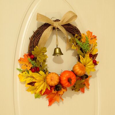 OEM Couronne D'Automne Artificielle De 30 Cm Avec Lumière Led Pour La Décoration De La Maison Ou D'Halloween-crezuo - Publicité OEM Couronne D'Automne Artificielle De 30 Cm Avec Lumière Led Pour La Décoration De La Maison Ou D'Halloween-crezuo - Publicité