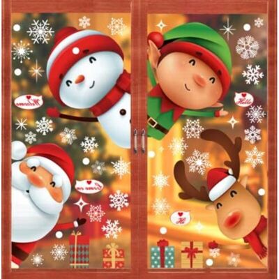 URSUS 6 Feuilles Autocollants De Fenêtre De Noël Flocon De Neige Bonhomme De Neige Père Noël Renne Autocollants De Fenêtre Décorations De Fenêtre - Publicité URSUS 6 Feuilles Autocollants De Fenêtre De Noël Flocon De Neige Bonhomme De Neige Père Noël Renne Autocollants De Fenêtre Décorations De Fenêtre - Publicité
