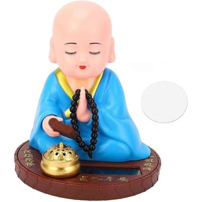 FLAMMKRAFT Figurine De Petit Moine Solaire À Hochement Automatique, Idéale Pour Bureau, Tableau De Bord Ou Voiture (bleu). Publicité FLAMMKRAFT Figurine De Petit Moine Solaire À Hochement Automatique, Idéale Pour Bureau, Tableau De Bord Ou Voiture (bleu). Publicité