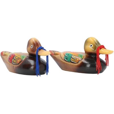 FLAMMKRAFT Paire De Figurines De Canards Mandarins En Bois, Oiseaux Amoureux Colorés, Statue De Canards Faite À La Main, Sculpture Décorative - Publicité FLAMMKRAFT Paire De Figurines De Canards Mandarins En Bois, Oiseaux Amoureux Colorés, Statue De Canards Faite À La Main, Sculpture Décorative - Publicité