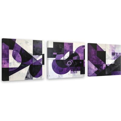 FEEBY Tableaux Sur Toile Lot Abstraction Violette : Cercles Et Formes 3 X 30x30 - Publicité FEEBY Tableaux Sur Toile Lot Abstraction Violette : Cercles Et Formes 3 X 30x30 - Publicité