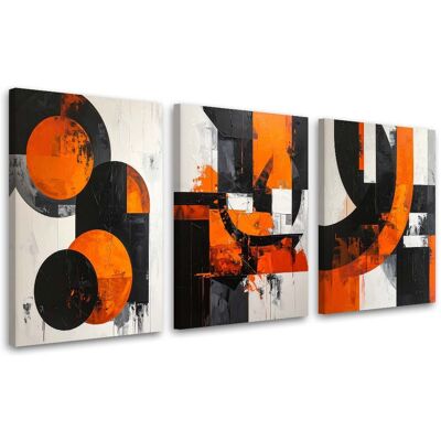 FEEBY Tableaux Sur Toile Lot Abstraction Orange : Cercles Et Formes 3 X 50x70 - Publicité FEEBY Tableaux Sur Toile Lot Abstraction Orange : Cercles Et Formes 3 X 50x70 - Publicité
