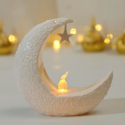 Cellfast Bougeoir-porte Bougie À Cire Lune Bougeoirs Chandelier En Forme De Croissant Blanc Bougeoir Décoration - Publicité Cellfast Bougeoir-porte Bougie À Cire Lune Bougeoirs Chandelier En Forme De Croissant Blanc Bougeoir Décoration - Publicité