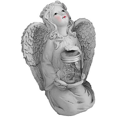 ALLAUVE Statue D'Ange En Résine Solaire Tenant Une Lampe, Sculpture Décorative Pour La Maison - Publicité ALLAUVE Statue D'Ange En Résine Solaire Tenant Une Lampe, Sculpture Décorative Pour La Maison - Publicité