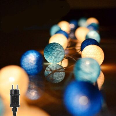 OEM 1 Guirlande Lumineuse 3,8m 20 Led Boules Coton Interrupteur Prise Eu Décoration Intérieure Extérieure Fête Noël - Publicité OEM 1 Guirlande Lumineuse 3,8m 20 Led Boules Coton Interrupteur Prise Eu Décoration Intérieure Extérieure Fête Noël - Publicité