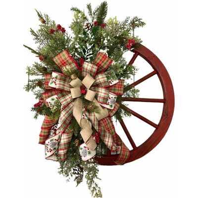 MOXIE Guirlande Avant De Noël, Couronne De Roue De Noël, Guirlande De Noël À Suspendre, Couronne De Baies D'Arbre À Épingles Vintage Porte D'Entrée Décorative Couronne De Noël - Publicité MOXIE Guirlande Avant De Noël, Couronne De Roue De Noël, Guirlande De Noël À Suspendre, Couronne De Baies D'Arbre À Épingles Vintage Porte D'Entrée Décorative Couronne De Noël - Publicité