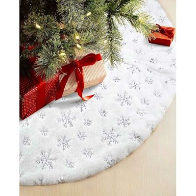 Melissa Jupe De Sapin De Noël Argent Sequin Flocon De Neige, 90cm Decoration Sapin Noël, Blanc Neige Fausse Fourrure Couvre-pied De Sapin, Noël Decoration Sapin Pour Décorations De Vacances De Fête - Publicité Melissa Jupe De Sapin De Noël Argent Sequin Flocon De Neige, 90cm Decoration Sapin Noël, Blanc Neige Fausse Fourrure Couvre-pied De Sapin, Noël Decoration Sapin Pour Décorations De Vacances De Fête - Publicité