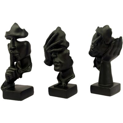 Generic Statue De Penseur 3 Pièces, Le Silence Est En Or Figurine D’art Abstrait, Sculptures En Résine De Maison Moderne Objets Décoratifs Décor - Publicité Generic Statue De Penseur 3 Pièces, Le Silence Est En Or Figurine D’art Abstrait, Sculptures En Résine De Maison Moderne Objets Décoratifs Décor - Publicité