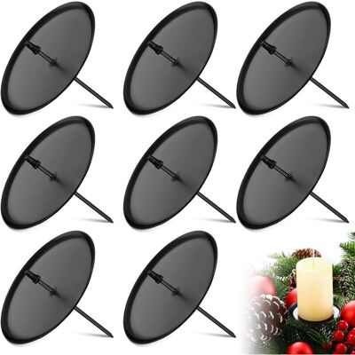 OEM 8 Pièces 6 Cm/ 2,4 Pouces Bougeoirs À Plaque En Métal Chandeliers De Couronne De L'Avent Plaques À Bougie De L'Avent Assiettes Porte-bougies Pour L'Avent, Noël, Décoration De Table (noir)-crezuo - Publicité OEM 8 Pièces 6 Cm/ 2,4 Pouces Bougeoirs À Plaque En Métal Chandeliers De Couronne De L'Avent Plaques À Bougie De L'Avent Assiettes Porte-bougies Pour L'Avent, Noël, Décoration De Table (noir)-crezuo - Publicité