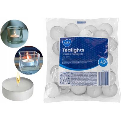 OEM Bougies Chauffe-plat Aura Classiques 4,5 H, Lot De 30, P15-30 - Publicité OEM Bougies Chauffe-plat Aura Classiques 4,5 H, Lot De 30, P15-30 - Publicité
