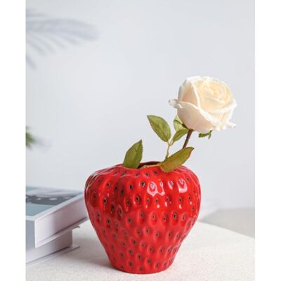 BRINSEA Vase Fraise En Céramique Rouge, Décoration Contemporaine Pour Salon - Publicité BRINSEA Vase Fraise En Céramique Rouge, Décoration Contemporaine Pour Salon - Publicité