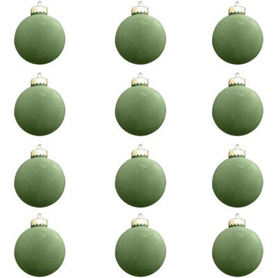 XISRENS Lot De 12 Boules De Noël En Velours Boules De Noël Floquées En Suspendre Pour Sapin De Noël Vert/rouge Décorations De Noël En Velours Boules De Noël Pour Décoration D'Arbre De Noël 6 Cm (vert) - Publicité XISRENS Lot De 12 Boules De Noël En Velours Boules De Noël Floquées En Suspendre Pour Sapin De Noël Vert/rouge Décorations De Noël En Velours Boules De Noël Pour Décoration D'Arbre De Noël 6 Cm (vert) - Publicité