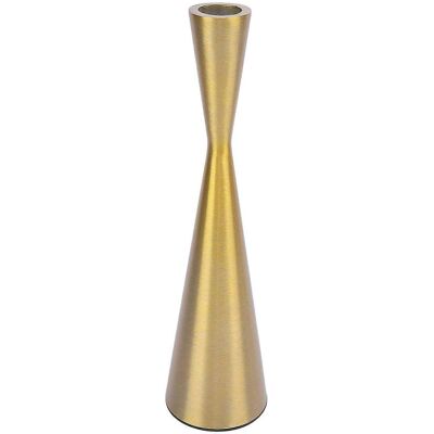 FLAMMKRAFT Bougeoir Géométrique En Aluminium Doré Pour Bougie Conique De 3 Cm, Format M 6 X 23 Cm / 2,3 Pouces - Publicité FLAMMKRAFT Bougeoir Géométrique En Aluminium Doré Pour Bougie Conique De 3 Cm, Format M 6 X 23 Cm / 2,3 Pouces - Publicité