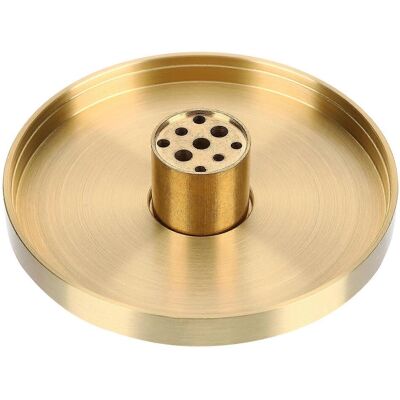 FATRD Brûleur D'Encens À 9 Trous Avec Récupérateur De Cendres Pour La Décoration Intérieure-8x8cm-golden - Publicité FATRD Brûleur D'Encens À 9 Trous Avec Récupérateur De Cendres Pour La Décoration Intérieure-8x8cm-golden - Publicité